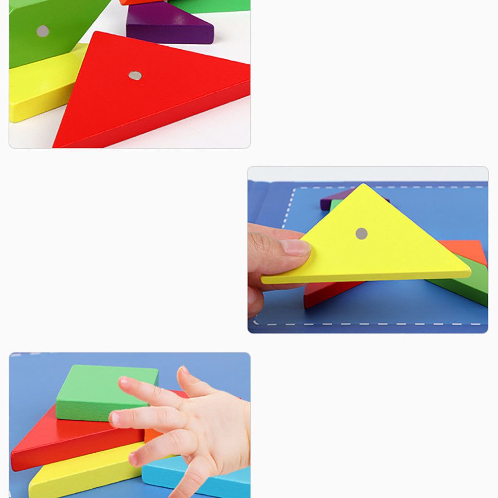 Enfants en bois magnétique Tangram Puzzle