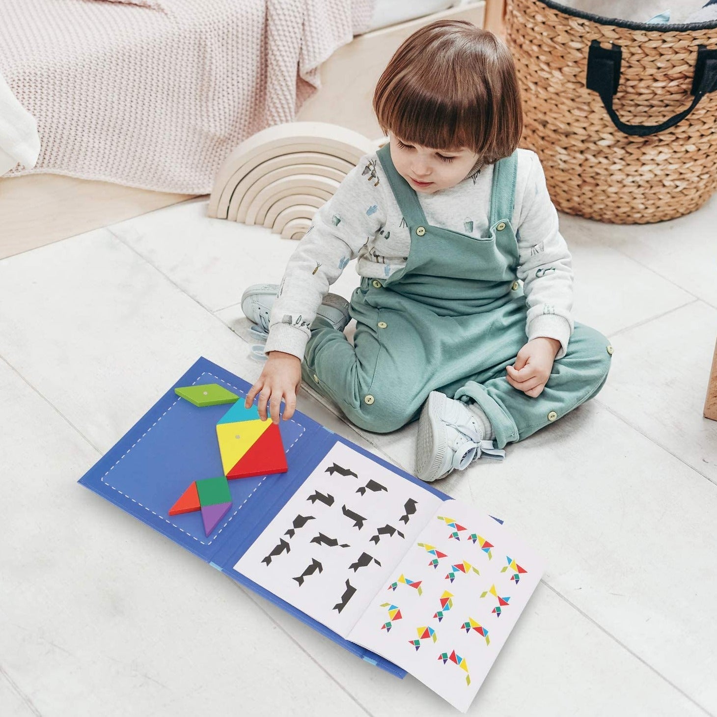 Enfants en bois magnétique Tangram Puzzle