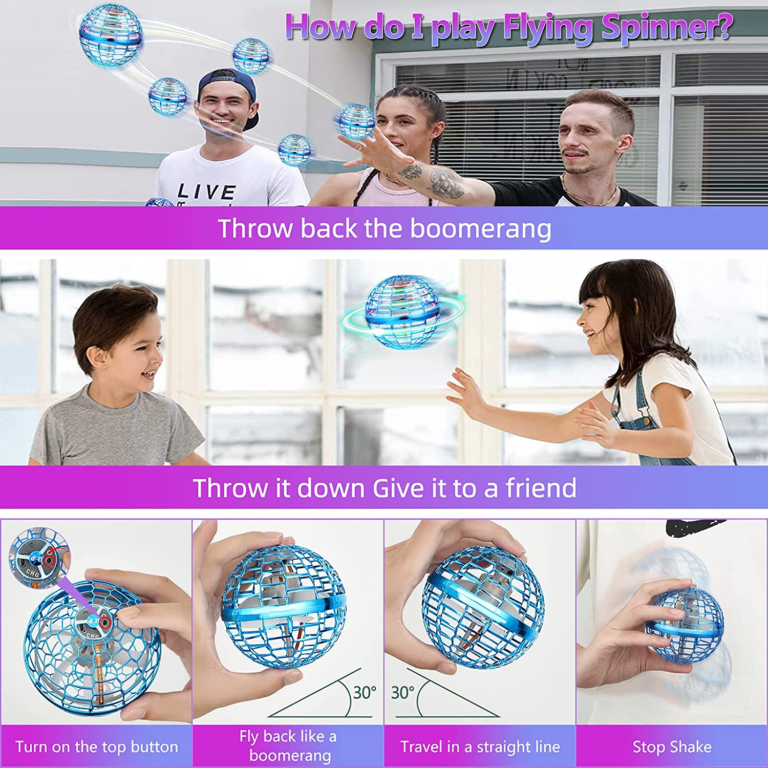 Flying ball magic toy Spinner 360